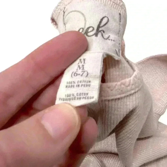 Peek shimmer metallic ballet pink girls shirt size medium 6/7 - Picture 5 of 6